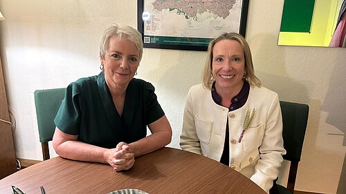 Helen with health minister Karin Smyth