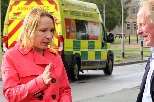 Helen with an ambulance