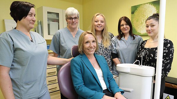 Helen in a dental chair