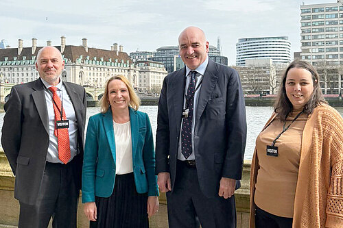 Helen in Westminster with representatives of North Shropshire's equine companies