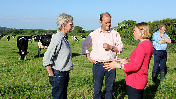 Helen with local farmers