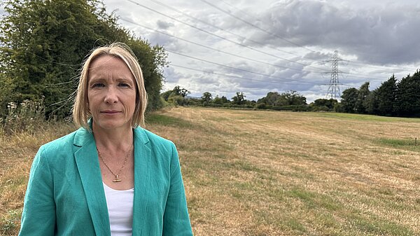 Helen Morgan at the site of the planned power hub