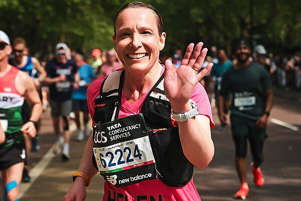 Helen Morgan MP running the London Marathon