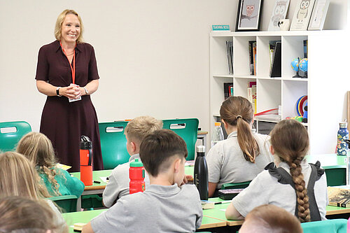 Helen takes questions from school children