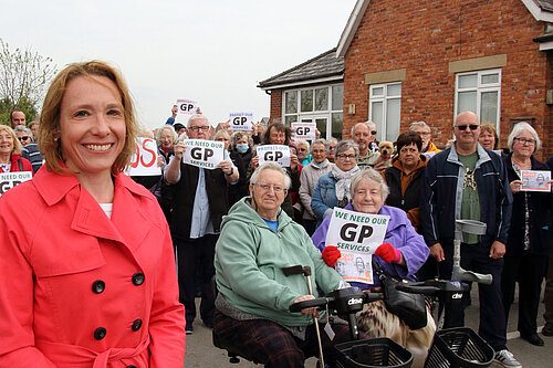 Helen Morgan with health campaigners