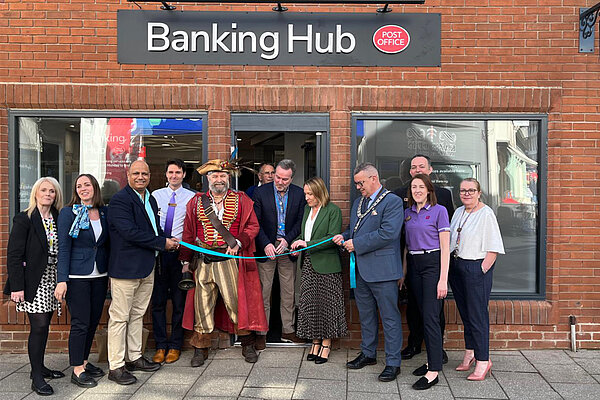Helen opens the banking Hub in Whitchurch