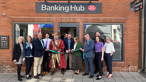 Helen opens the new Banking Hub in Whitchurch