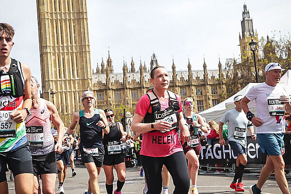 Helen Morgan MP running the London Marathon