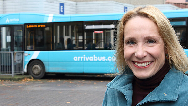 Helen with local bus