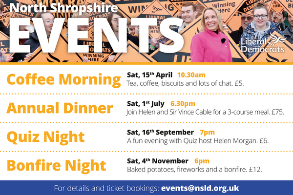 List of North Shropshire Lib Dem events