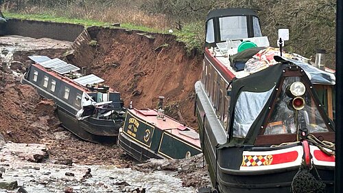 The scene of the landslip in Whitchurch